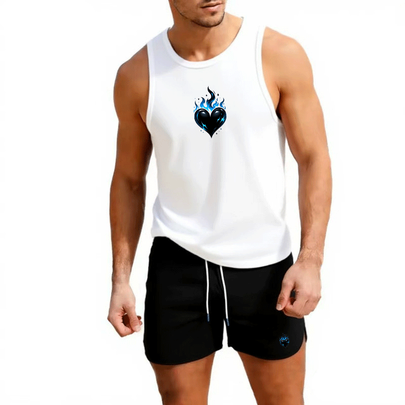 Sleeveless Undershirt - Fitness loose men tank top sleeveless
