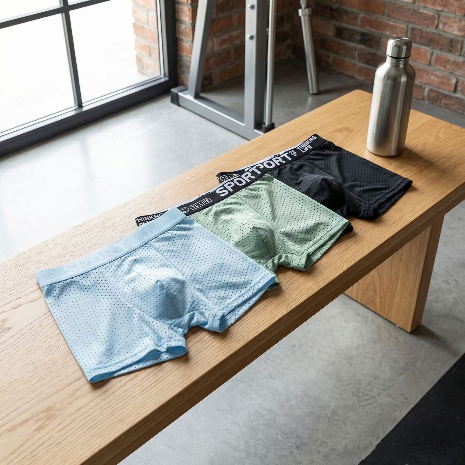 3pcs Men's Sexy Ice Silk Mesh  - Mesh Sport Boxer 评论和价格
