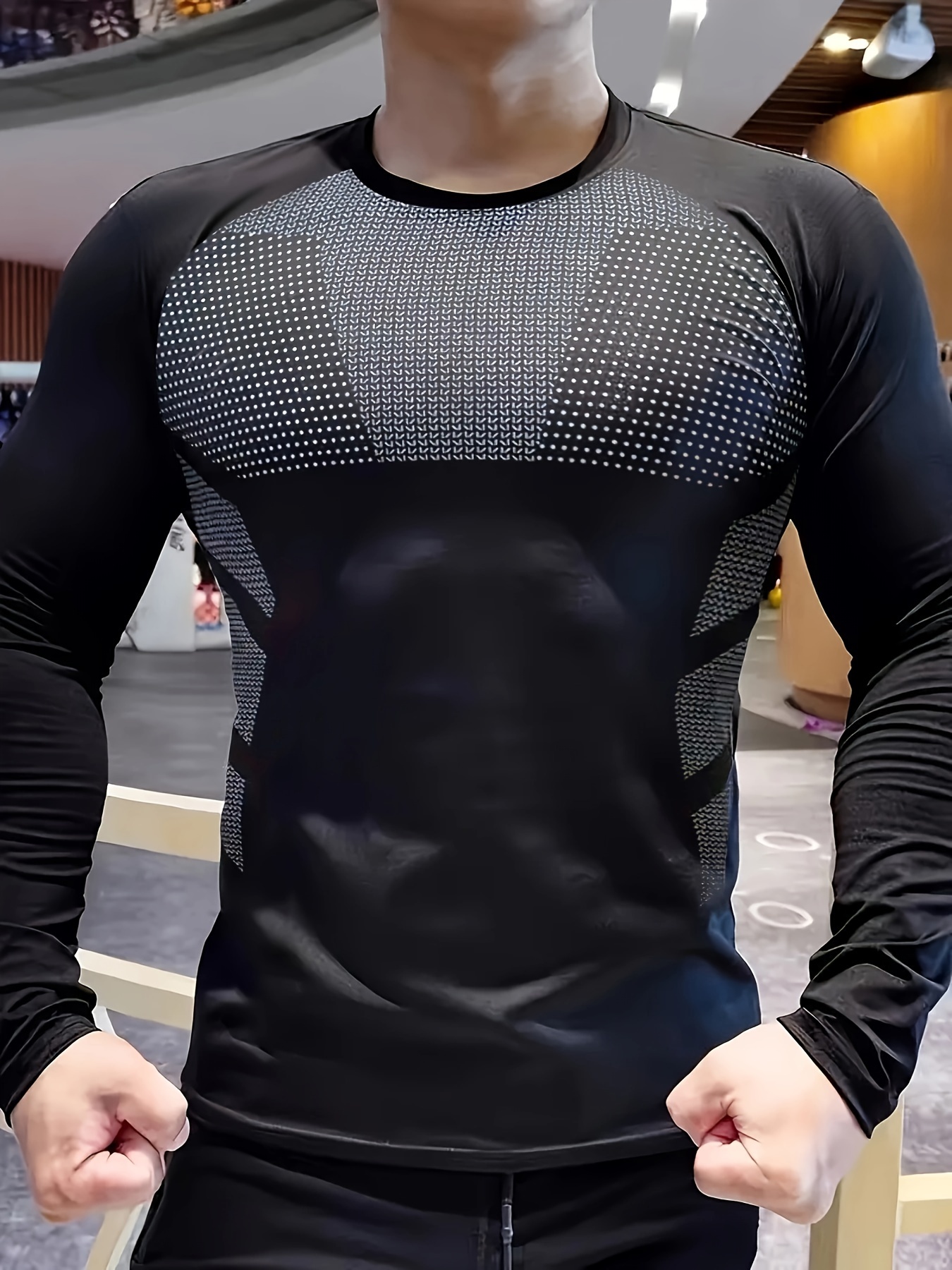 Men's autumn and winter thick  - T Shirt Tight Fit 评论和价格
