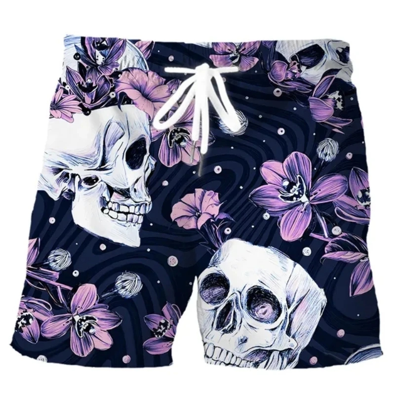 Hawaiian Men Swim Trunks Skull - Trunk Breathable Men 评论和价格