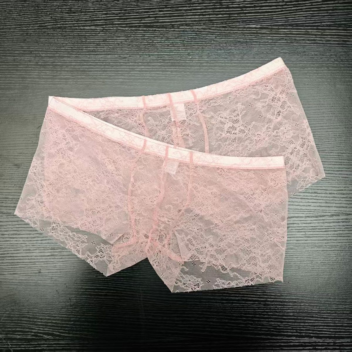 2PCS PACK Man's Pink Lace Brie - Boxer Brief Pack Cotton 评论和价格