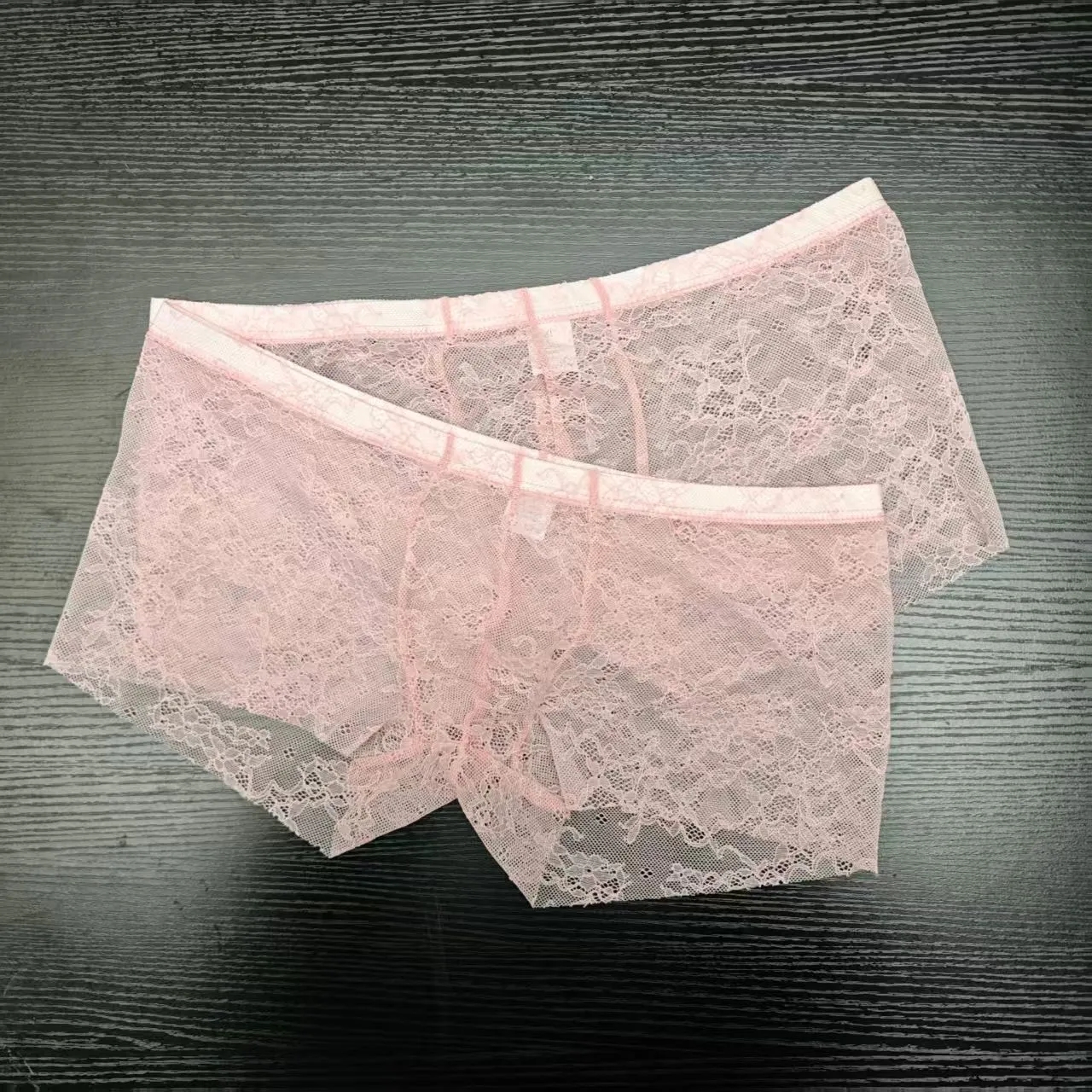 2PCS PACK Man's Pink Lace Brie - Boxer Brief Pack Cotton 评论和价格