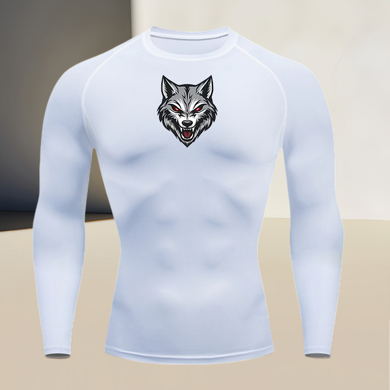Men's long sleeved round neck  - T Shirt Tight Fit 评论和价格