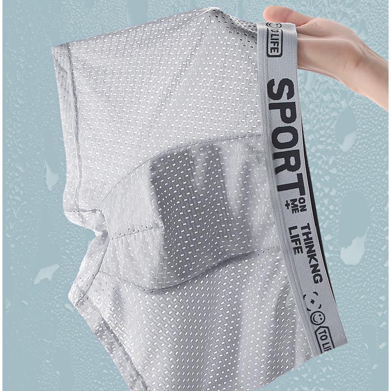 5pcs Men's Sexy Ice Silk Mesh  - Mesh Sport Boxer 评论和价格