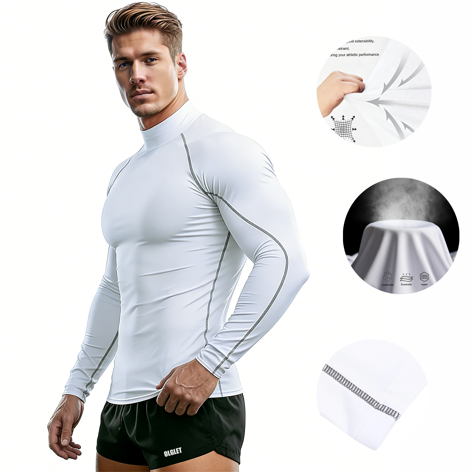 Sport T-shirt Men Compression  - T Shirt Tight Fit 评论和价格