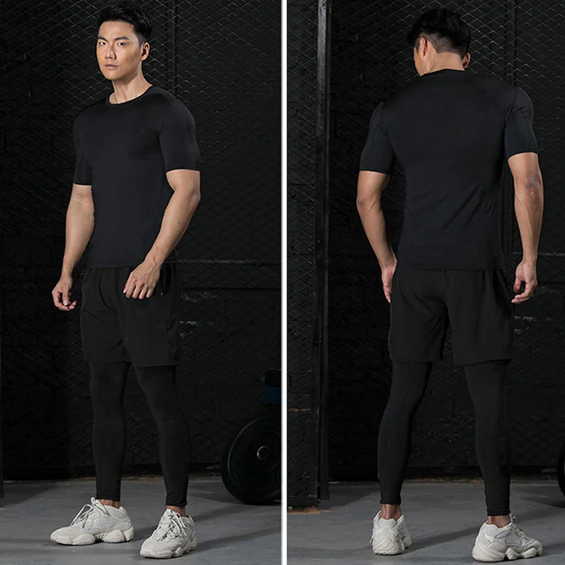 3 Pieces Fitness Suits Athleti - Compression Shorts Athletes 评论和价格
