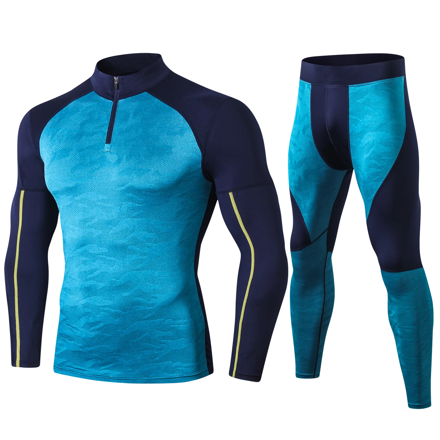 Mens Running Set Compression T - Compression Long Pant 评论和价格