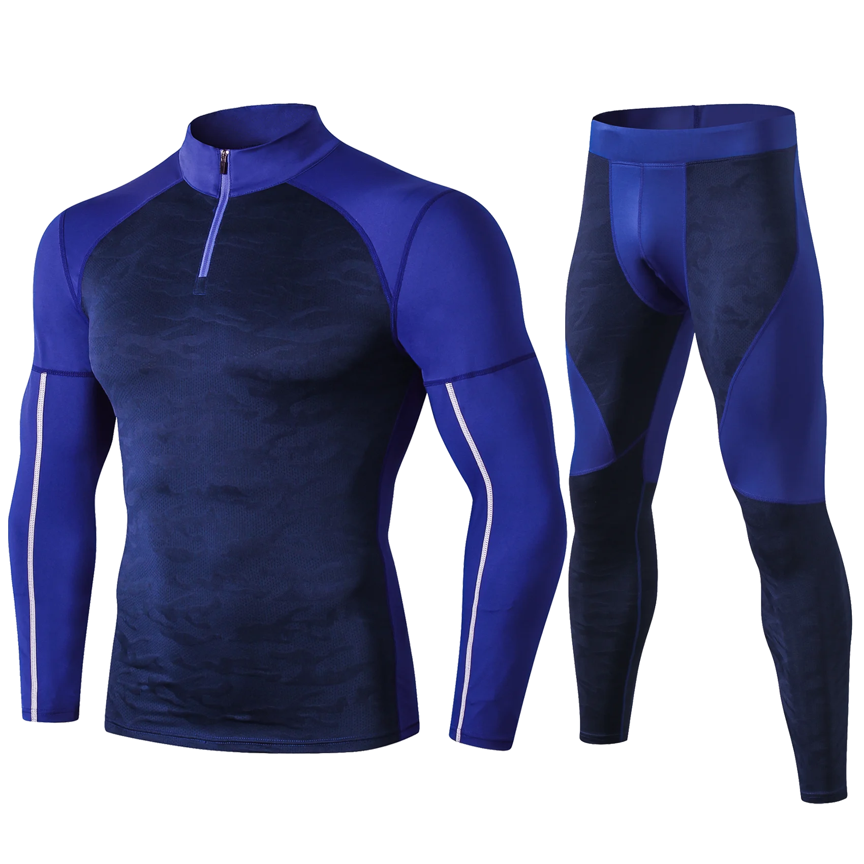 Mens Running Set Compression T - Compression Long Pant 评论和价格