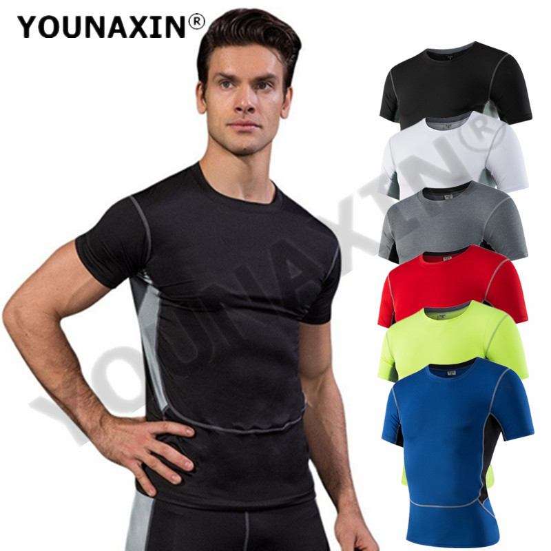 Men Top Sports T-Shirts Compre - T Shirt Tight Fit 评论和价格