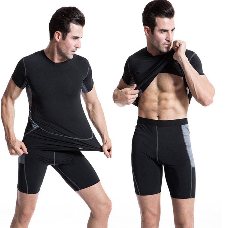 Men Top Sports T-Shirts Compre - T Shirt Tight Fit 评论和价格