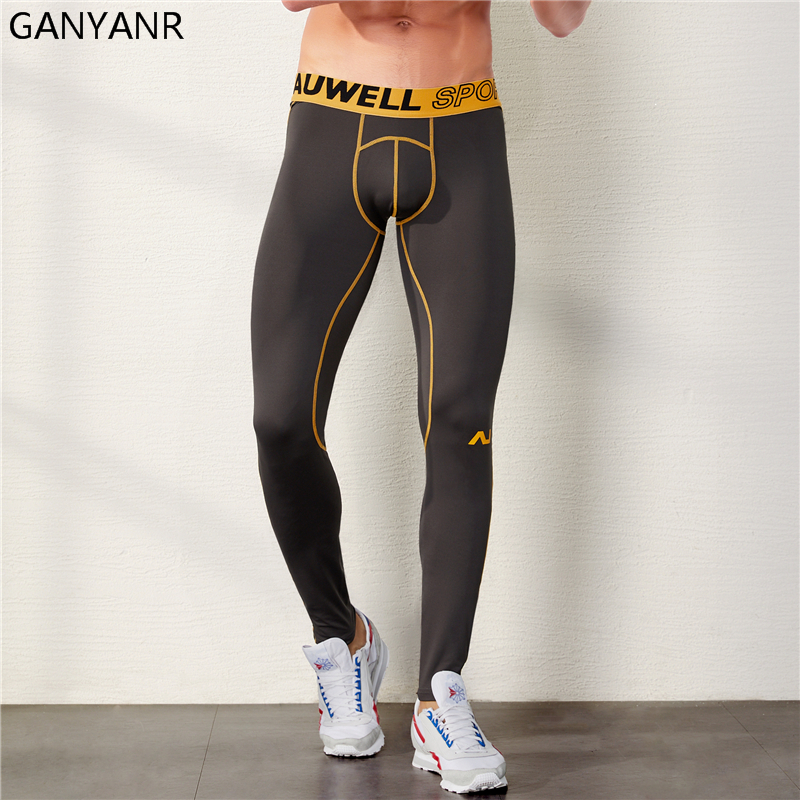 GANYANR Running Tights Men Spo - Compression Long Pant 评论和价格
